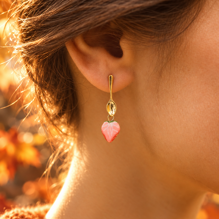 Boucles d’oreilles Nach  pendantes cuillère et fraise