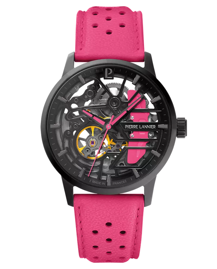 Montre Femme Pierre Lannier PADDOCK-Bracelet Cuir Rose