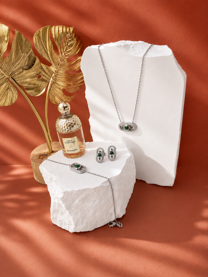 Collier AURA JADE- Argent 925/000 &amp; Jaspe