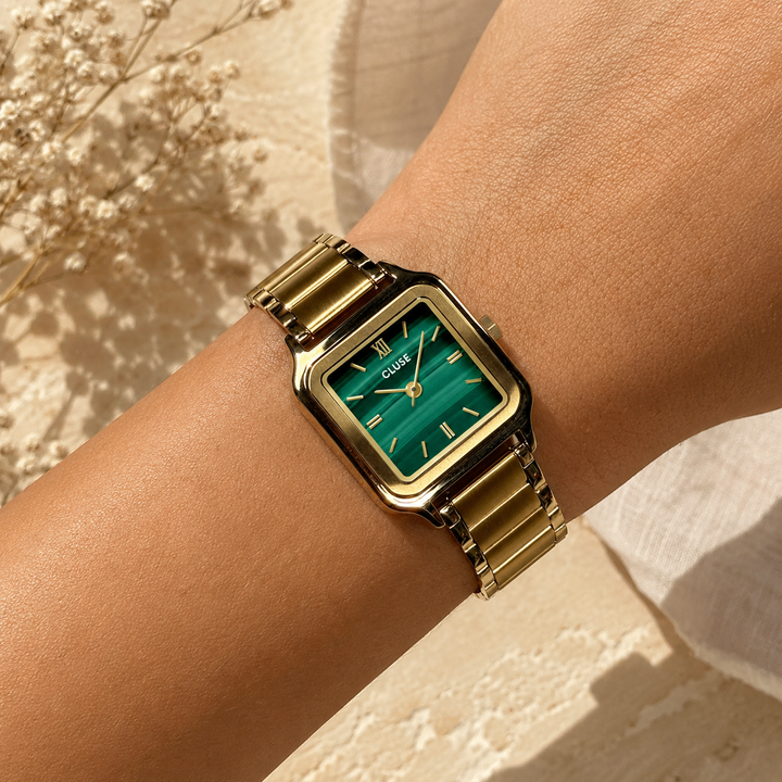 Montre CLUSE Petite gracieuse dorée-verte