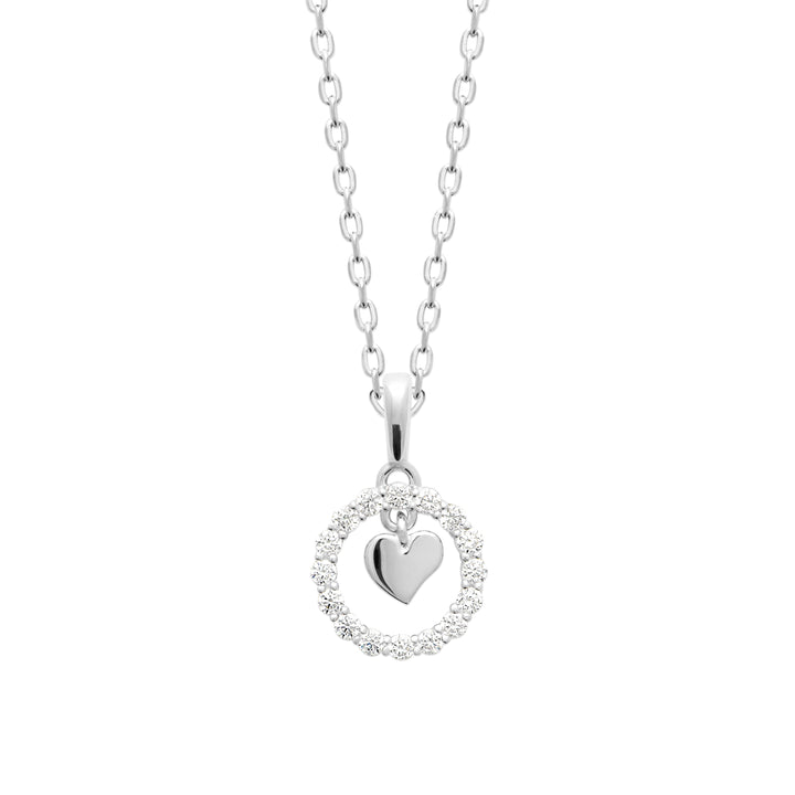 Collier Coeur Précieux-Argent 925/000 &amp; Zirconium
