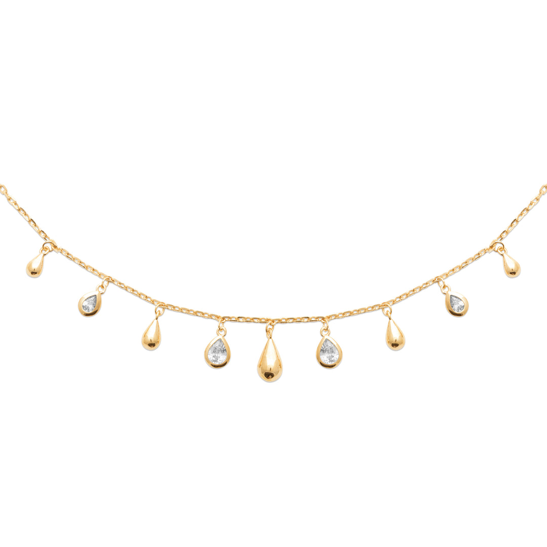 Collier Pluie de lumière-Plaqué or &amp; Zirconium