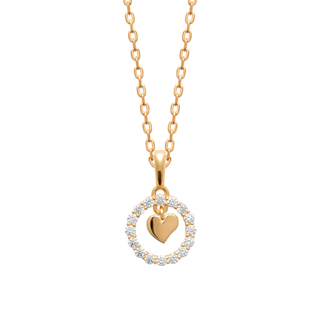 Collier Coeur Précieux-Plaqué or &amp; Zirconium