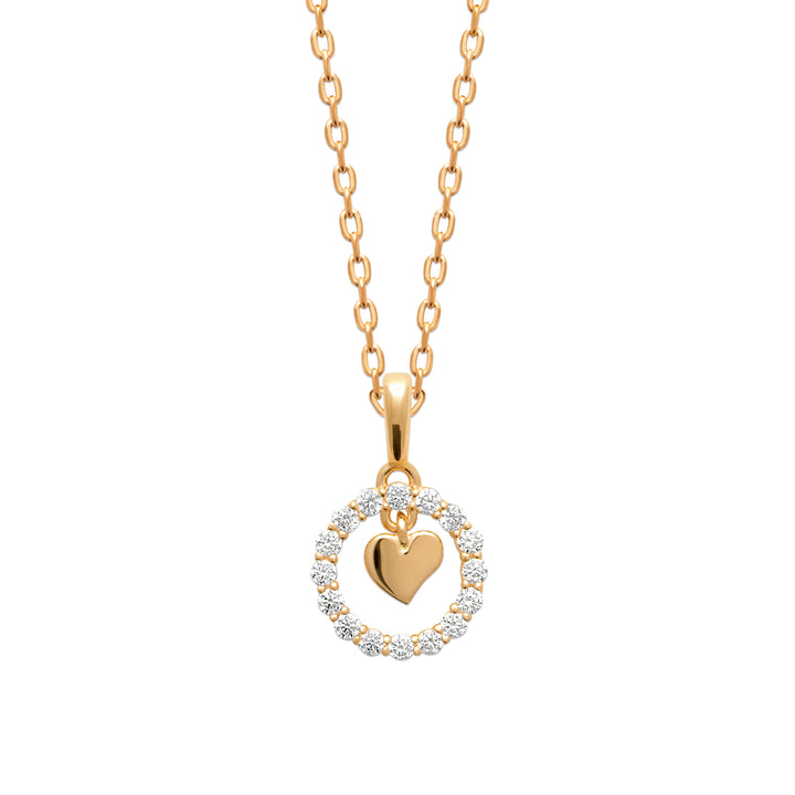 Collier Coeur Précieux-Plaqué or &amp; Zirconium