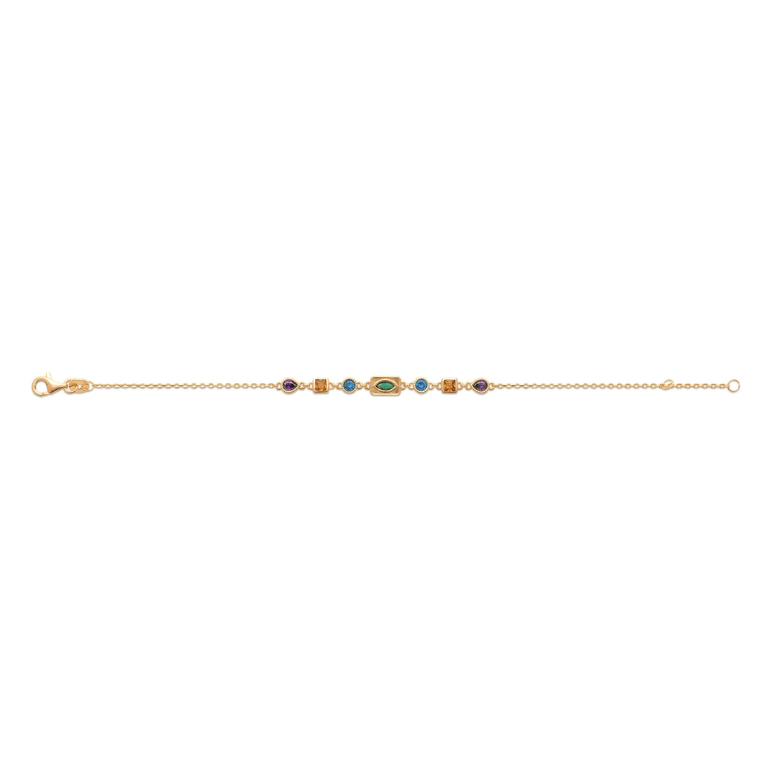 Bracelet AURA MIX-Plaqué or &amp; Pierres colorées