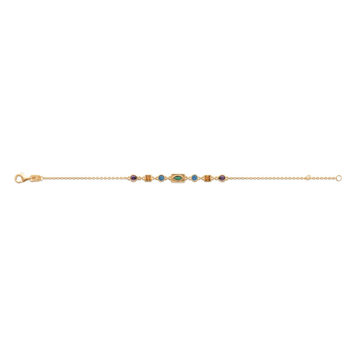 Bracelet AURA MIX-Plaqué or &amp; Pierres colorées