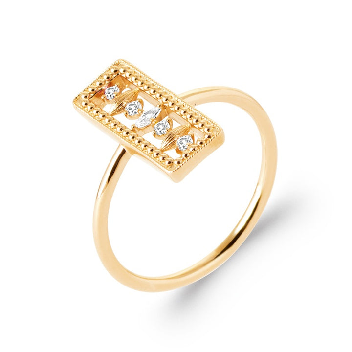 Bague GOLDEN AURA-Plaqué or &amp; Zirconium