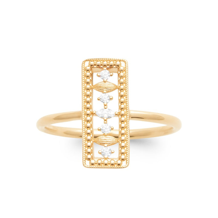 Bague GOLDEN AURA-Plaqué or &amp; Zirconium