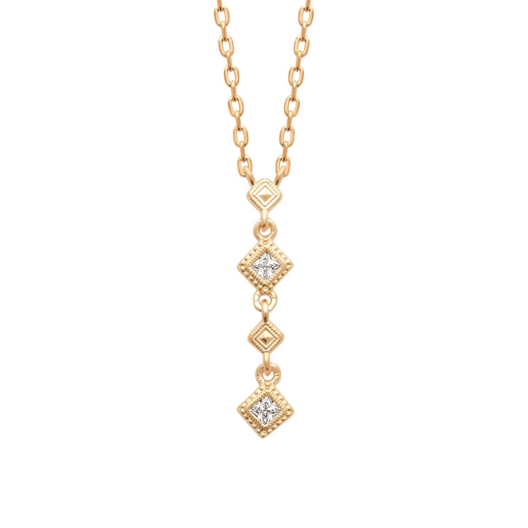Collier AURA LIGNE-Plaqué or &amp; Zirconium
