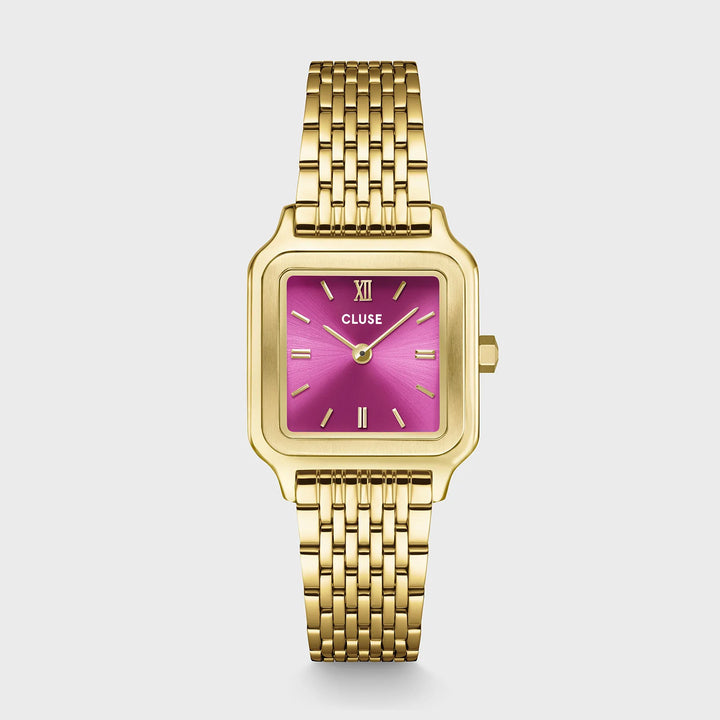 Montre Cluse Gracieuse-Dorée -Fuschia