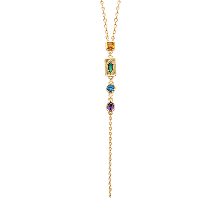 Collier AURA MIX-Plaqué or &amp; Pierres colorées