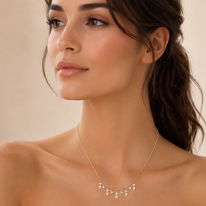 Collier AURA ECLATS-Plaqué or &amp; Zirconium