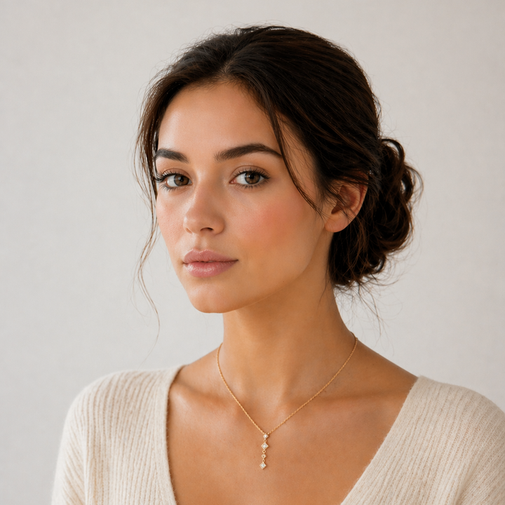 Collier AURA LIGNE-Plaqué or &amp; Zirconium