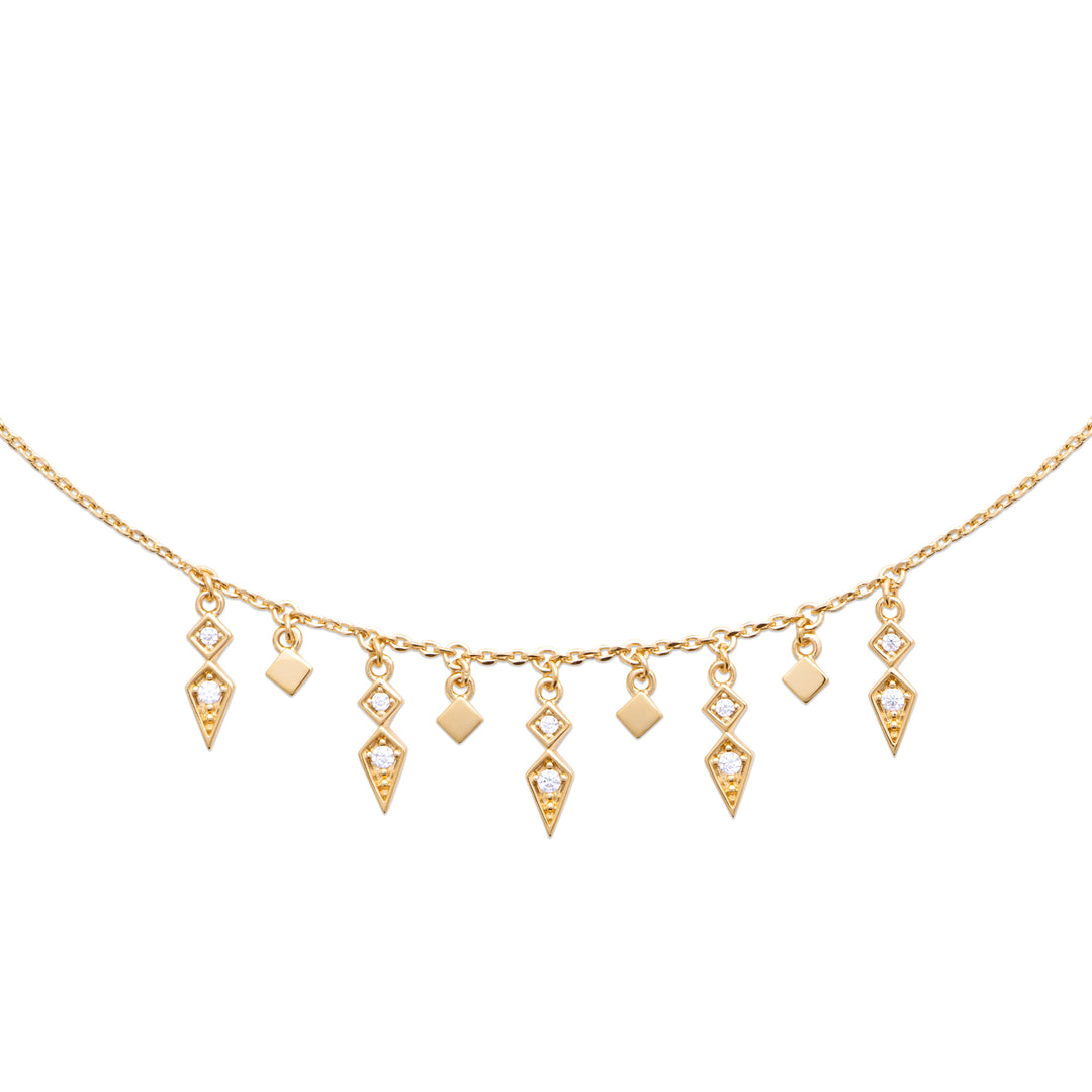 Collier AURA ECLATS-Plaqué or &amp; Zirconium