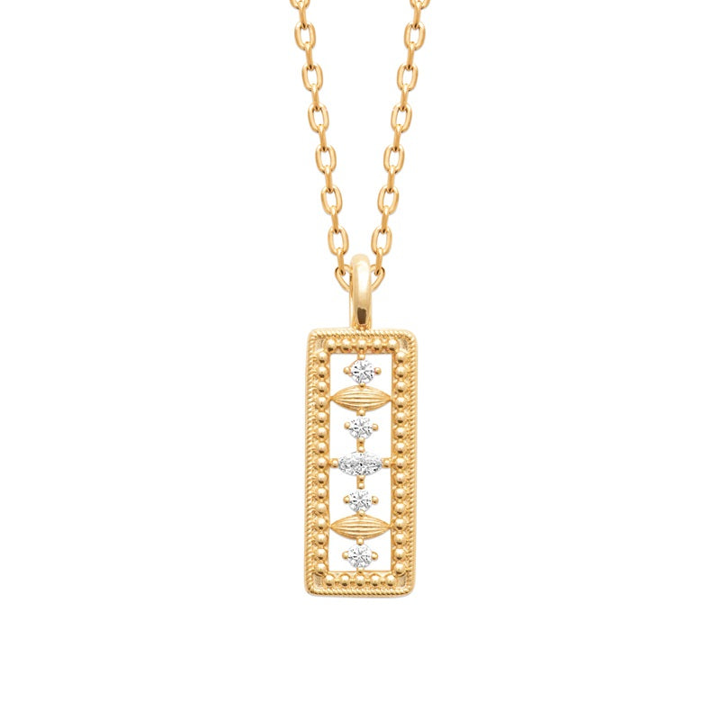 Pendentif GOLDEN AURA-Plaqué or &amp; Zirconium