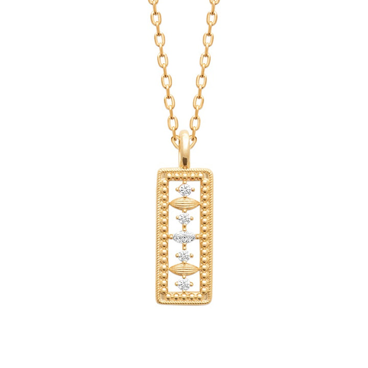 Pendentif GOLDEN AURA-Plaqué or &amp; Zirconium