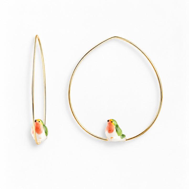 Boucles d’oreilles Nach créoles rouge-gorge