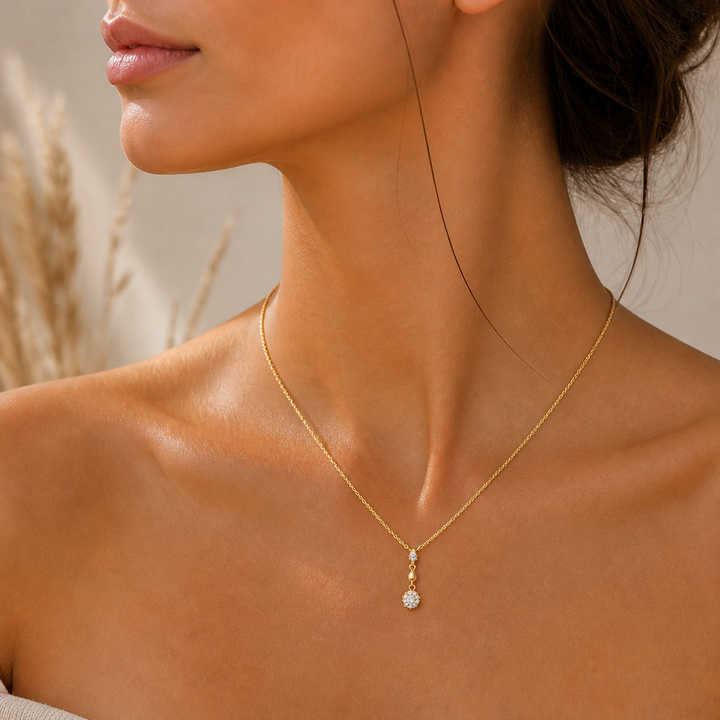 Collier Goutte Précieuse -Plaqué or &amp; Zirconium