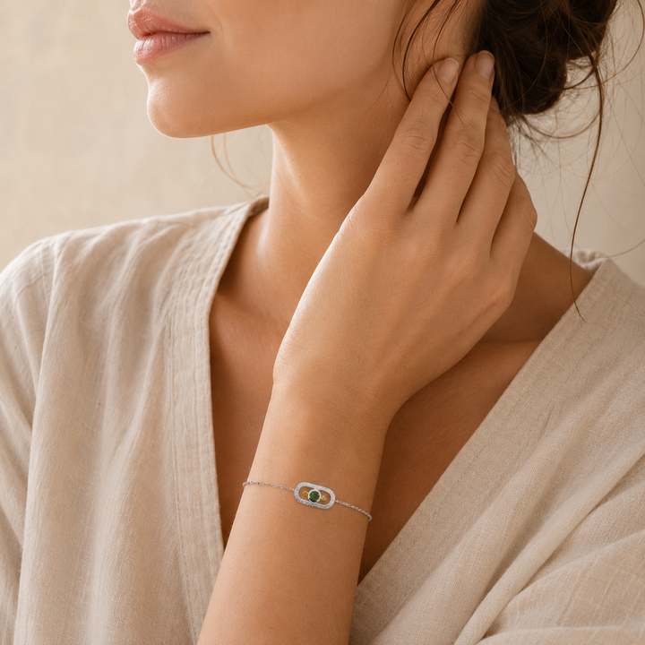 Bracelet AURA JADE-Argent 925/000 &amp; Jaspe