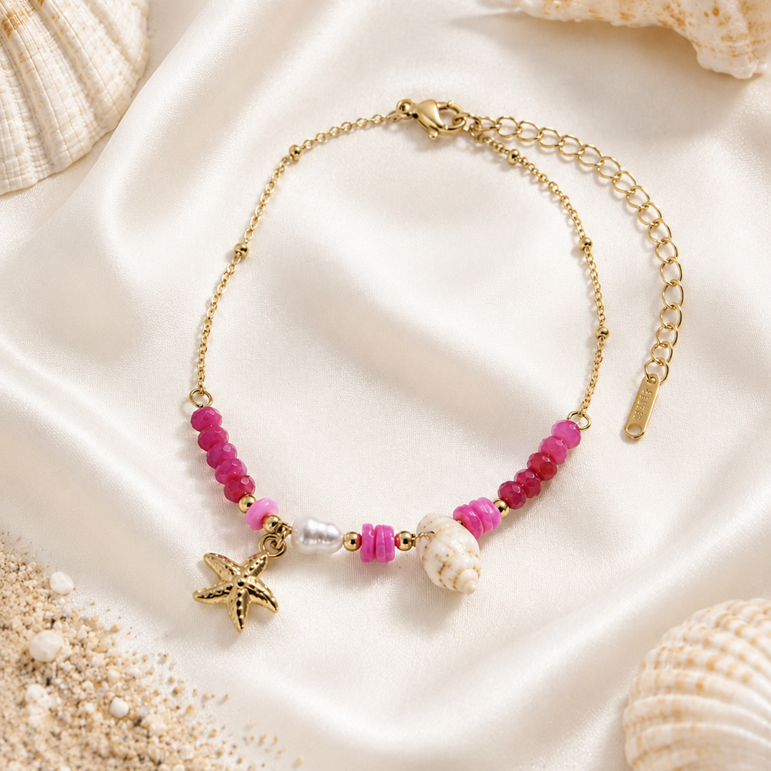 Bracelet CALYPSO Fuschia-Acier Inoxydable