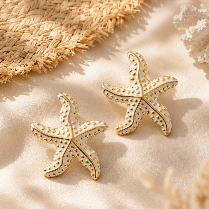 Boucles ETOILE MARINE-Acier Inoxydable doré