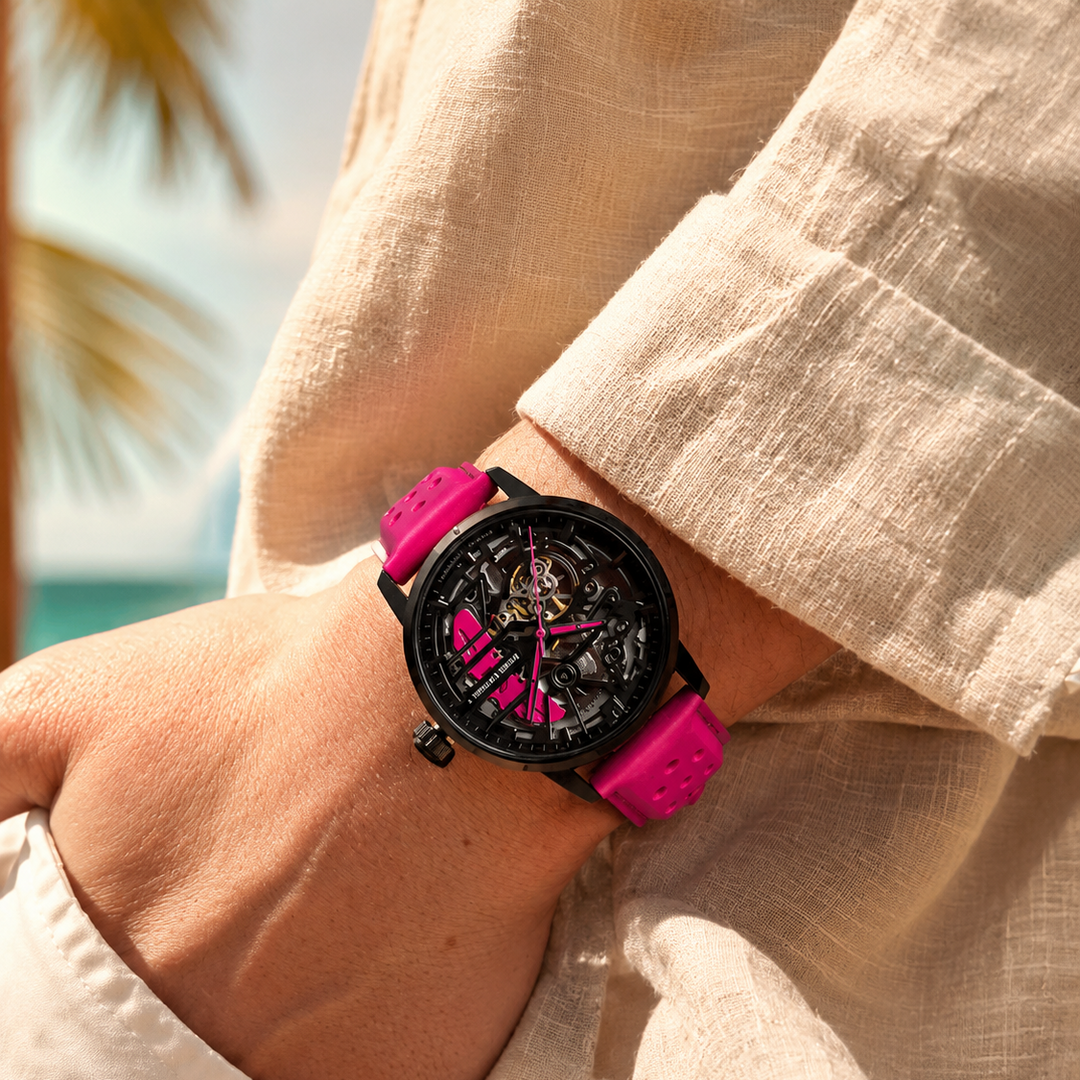 Montre Femme Pierre Lannier PADDOCK-Bracelet Cuir Rose