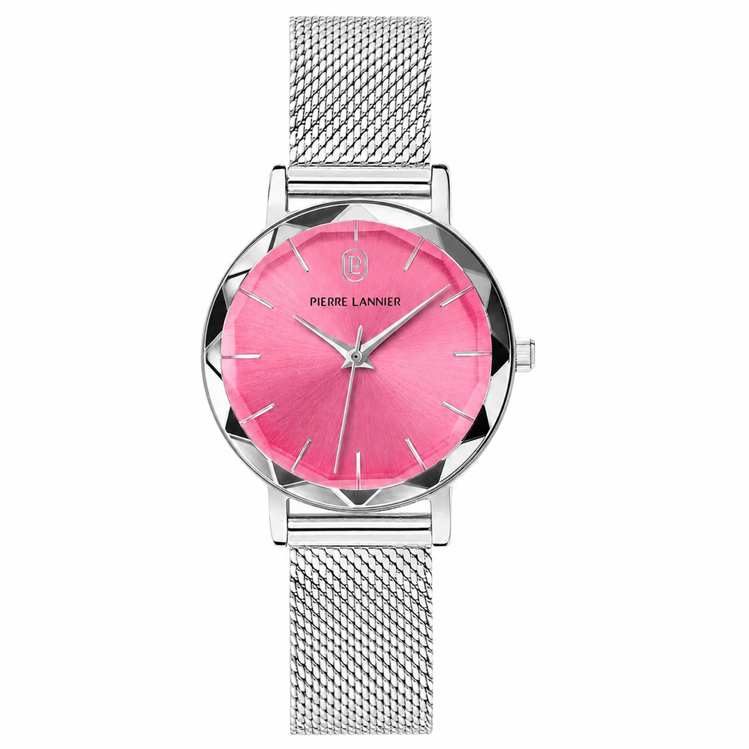 Montre Femme Pierre Lannier,  MULTIPLES-Argentée Cadran Rose