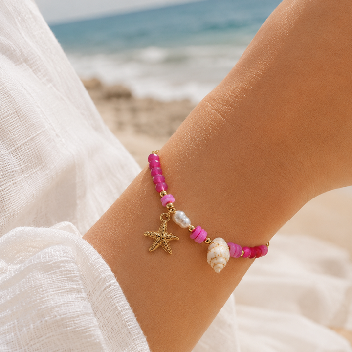 Bracelet CALYPSO Fuschia-Acier Inoxydable